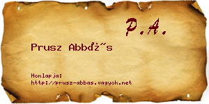 Prusz Abbás névjegykártya